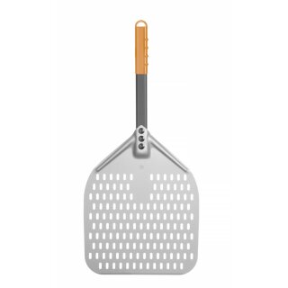 Pizzaschaufel - Eckig, Gelocht, Kurzer Griff,660X305Mm