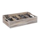 APS Holzbesteckkasten mit Deckel - 4 Fächer, 280 x...