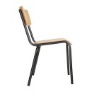 Bolero Cantina Stühle mit Sitz und Rückenlehne aus Holz in Metallic-Grau (4 Stück)