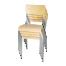 Bolero Holzstühle mit Rückenlehne und Stahlfüße für Inndoorbereich 4 Stück