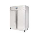 Polar Kühlschrank Serie U 1300 Liter - Edelstahl, 2 Türen, mit Rollen