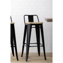 Bolero Bistro Hochbarstuhl Mit Holzsitz Schwarz (4 Stück)