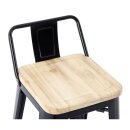 Bolero Bistro Hochbarstuhl Mit Holzsitz Schwarz (4 Stück)