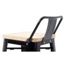 Bolero Bistro Hochbarstuhl Mit Holzsitz Schwarz (4 Stück)