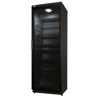 Gastro Kühlschrank mit 350 Liter - 1 Glastür, Umluft, weiß