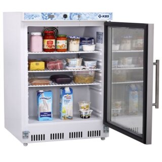 Glastürkühlschrank KBS 202 GU mit Innenbeleuchtung  - 129 Liter, weiß