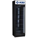 KBS Getränkekühlschrank mit 1 Glastür - Werbetafel, Umluftkühlung, schwarz