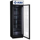 KBS Getränkekühlschrank mit 1 Glastür - Werbetafel, Umluftkühlung, schwarz