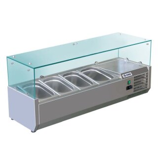 KBS Kühlaufsatzvitrine mit Glasfront für 4x GN 1/3 für Pizzatische