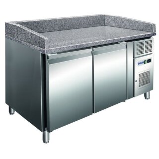 Umluft Pizzakühltisch mit 2 Türen und Granitarbeitsplatte aus Edelstahl 1510 mm