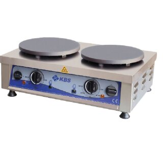 Doppel Elektro-Crêpesmaschine – Crêpesgerät 2 Platten Ø 40 cm, Teflonbeschichtung, Schublade