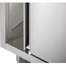 Durchreichearbeitsschrank mit 2 Schiebetüren aus Edelstahl 1600 x 700 x 850 mm