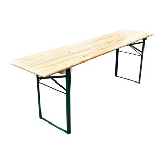 Klapptisch 50 x 220 x 78 cm - bis 100 kg belastbar, grüner Stahlrahmen, für Events