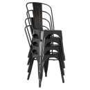 Bolero Bistrostuhl Aus Stahl Schwarz (4Er Pack)