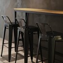 Bolero Bistro Barstuhl Aus Stahl Mit Rückenlehne Schwarz