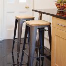 Bolero Barhocker Aus Stahl Mit Holzsitz - Grau (4 Stück)