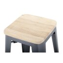 Bolero Barhocker Aus Stahl Mit Holzsitz - Grau (4 Stück)