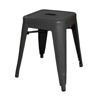 Bolero Hocker mit Gummifüßen aus Stahl in Industriellen Design 4 Stück schwarz