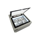 Combisteel Speiseeisvitrine mit Glasdeckel für 3x 5 Liter Tischmodel