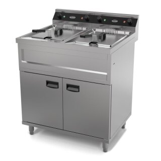Gastro Elektro-Fritteuse 2x12L – 12 kW, mit Kaltzone, professionell
