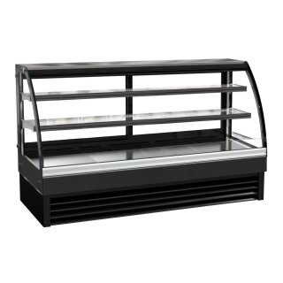 Gastro Kühlvitrine mit 2 Ablagen - Umluftkühlung & LED-Beleuchtung, 400 Liter