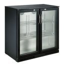 Barkühlschrank mit 2 Glastüren, schwarz