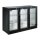 Schwarzer Barkühlschrank mit 3 Glastüren, 298 Liter