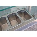 Combisteel Pizzatisch 136 cm mit Granitplatte – 3 Türen, Kühlaufsatz für GN-Behälter