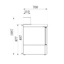 Combisteel Pizzatisch 3 Türen