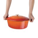 Vogue Ovaler Schmortopf Orange 5 Liter