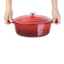 Vogue Ovaler Schmortopf Rot Groß 6 Liter
