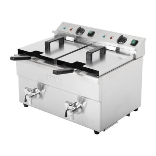 Buffalo Doppel-Induktionsfritteuse – 2x7,5L Behälter, 2x3000W Leistung