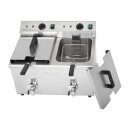 Buffalo Doppel-Induktionsfritteuse – 2x7,5L Behälter, 2x3000W Leistung