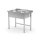 Tisch mit 2 Spülbecken - geschweißt, Tiefe: 600 mm., HENDI, Kitchen Line, 1000x600x(H)850mm
