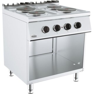 Gastro Elektroherd mit 4 Platten - 800×700×900 mm, 400 V, für die Gastronomie