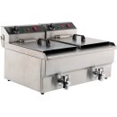 Elektro Tischfritteuse 2x8 L - 2x3,3 kW, Edelstahl