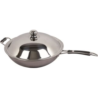 Combisteel Induktions-Wokpfanne 62,5 cm – professionell, mit rundem Boden, Edelstahl