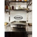 Combisteel Grillplatte glatt - Edelstahl, Fettauffangschale, 730 x 510 x 230 mm