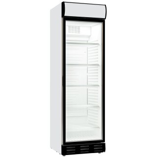 Combisteel Glastürkühlschrank mit Werbtafel - 382 Liter, abschließbar, selbstschließend