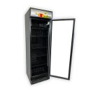Gastro Kühlschrank mit Werbedisplay - abschließbar, 382 Liter, schwarz