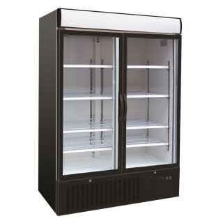 COMBISTEEL Glastürkühlschrank - abschließbar, mit Umluftkühlung, Schwarz