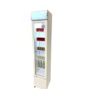 COMBISTEEL Kühlschrank Glastür schmal – statische Kühlung, 105 Liter, LED-Beleuchtung