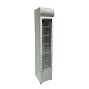 COMBISTEEL Kühlschrank Glastür schmal – statische Kühlung, 105 Liter, LED-Beleuchtung