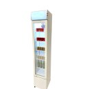 COMBISTEEL Kühlschrank Glastür schmal – statische Kühlung, 105 Liter, LED-Beleuchtung