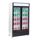Gastro Getränkekühlschrank BEZ-750 GD - 2 Glastüren, Umluftkühlung, automatische Abtauung
