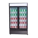 Gastro Getränkekühlschrank BEZ-750 GD - 2 Glastüren, Umluftkühlung, automatische Abtauung
