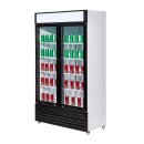 Gastro Getränkekühlschrank BEZ-750 GD - 2 Glastüren, Umluftkühlung, automatische Abtauung