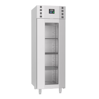 Combisteel Tiefkühlschrank Mono Block - 700 Liter, 1 Glastür, Edelstahl, Umluftkühlung
