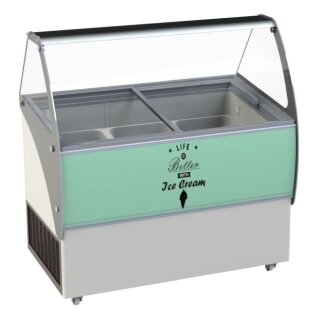 Combisteel Curacao Eisvitrine 10x5L – 454L, statisch – inkl. Zubehör, fahrbar