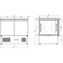 Combisteel Tiefkühltisch mit 2 Türen - 257 Liter, Edelstahl, 943 x 700 x 855 mm